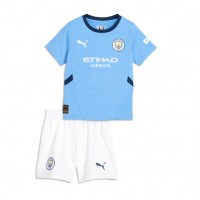 Manchester City Erling Haaland #9 Fußballbekleidung Heimtrikot Kinder 2024-25 Kurzarm (+ kurze hosen)